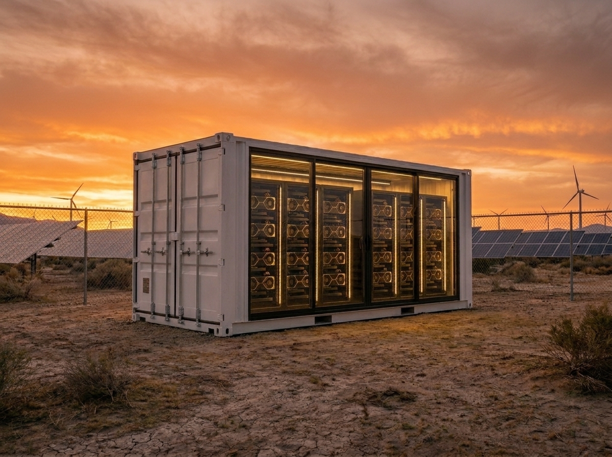GPU racks inside a modular data-center container