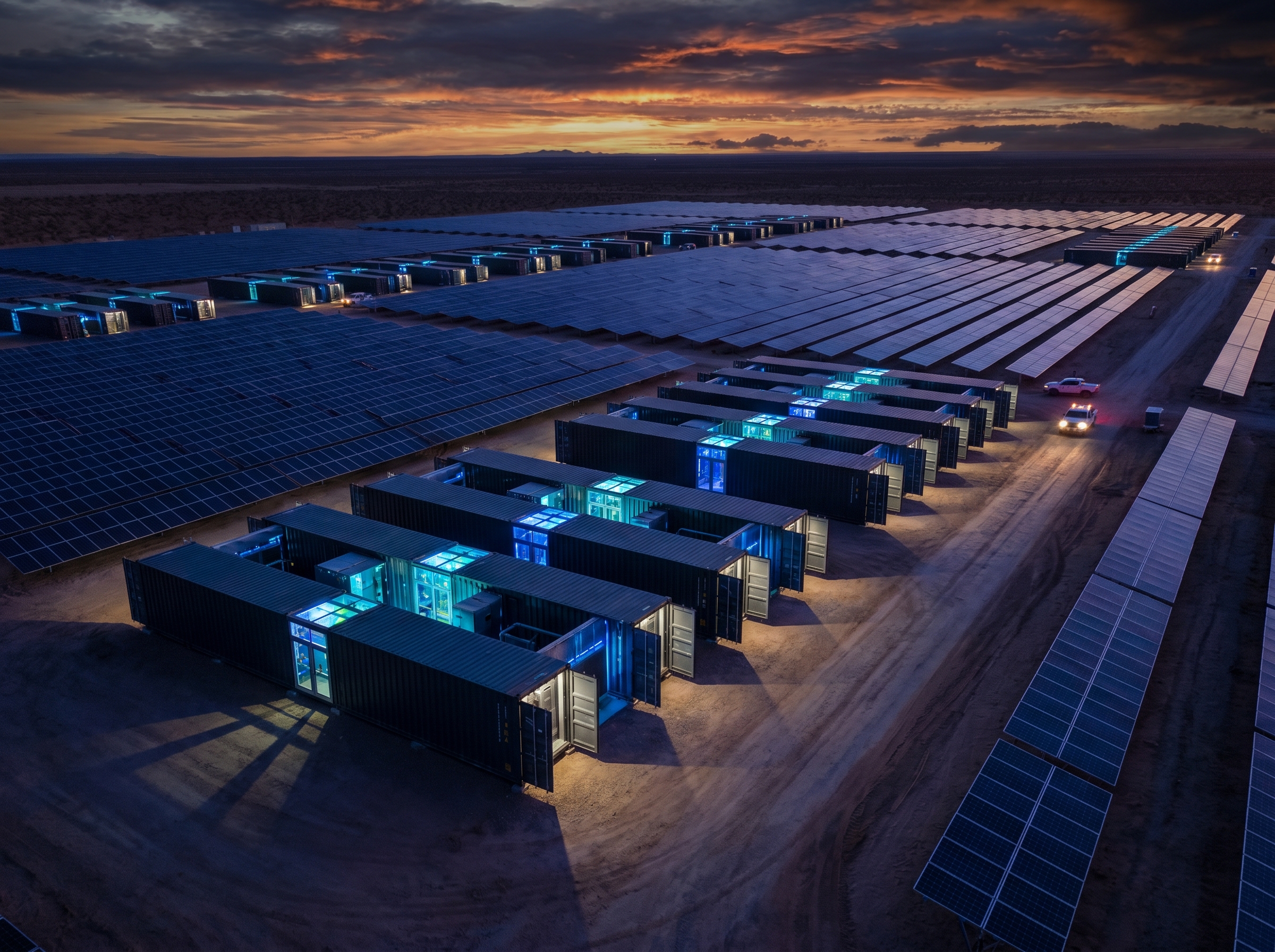 Modular GPU data-center campus inside a solar energy park
